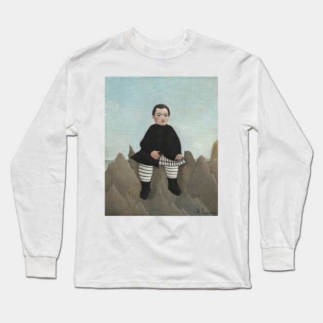 Boy on the Rocks by Henri Rousseau Long Sleeve T-Shirt by Classic Art Stall